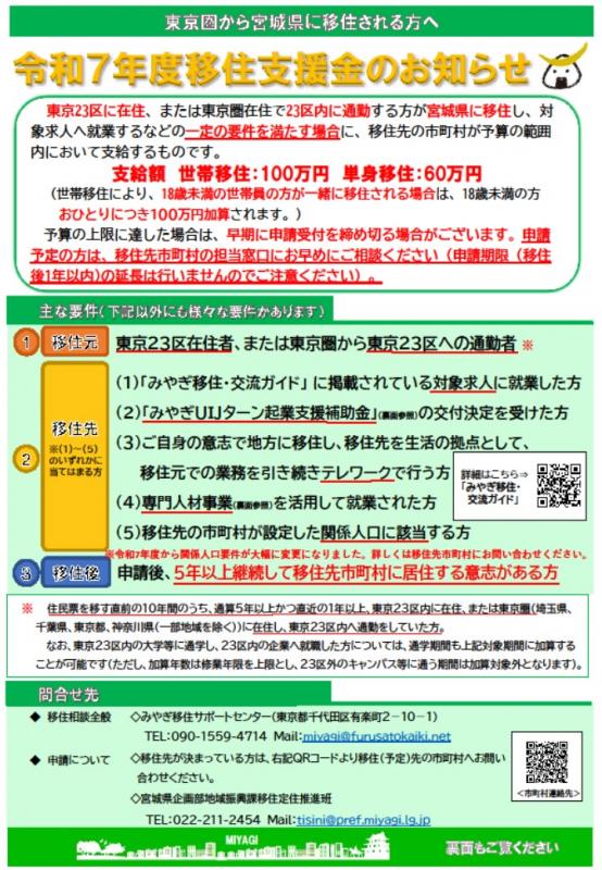 移住支援金チラシ表